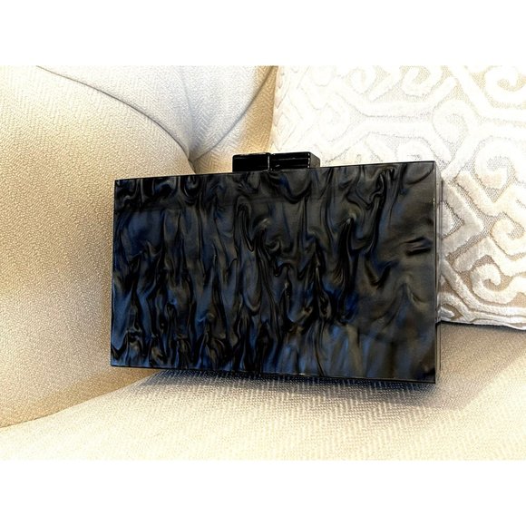 Mother of Pearl Acrylic Box Clutch, Marble Clutch Bag, Acrylic Clutch Bag - Picture 3 of 10